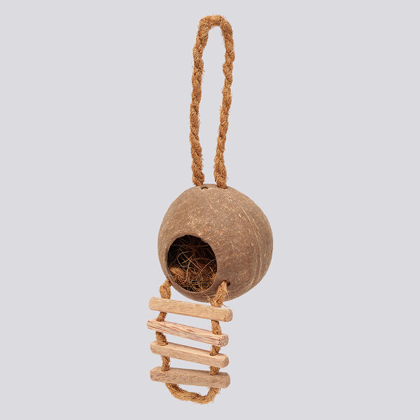 Кокосовый домик Petmax с лесенкой для грызунов диаметр 13 см