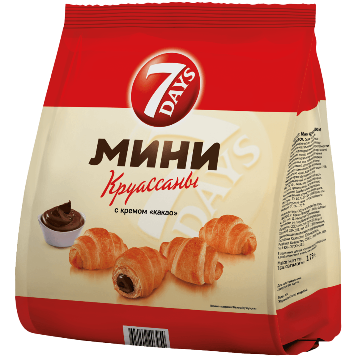 

Мини-круассаны 7 Days с кремом какао 176 г