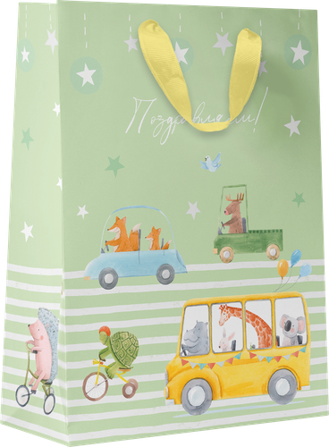 

Пакет подарочный Kids 31,5х25,5х11см, с блестками, в ассортименте