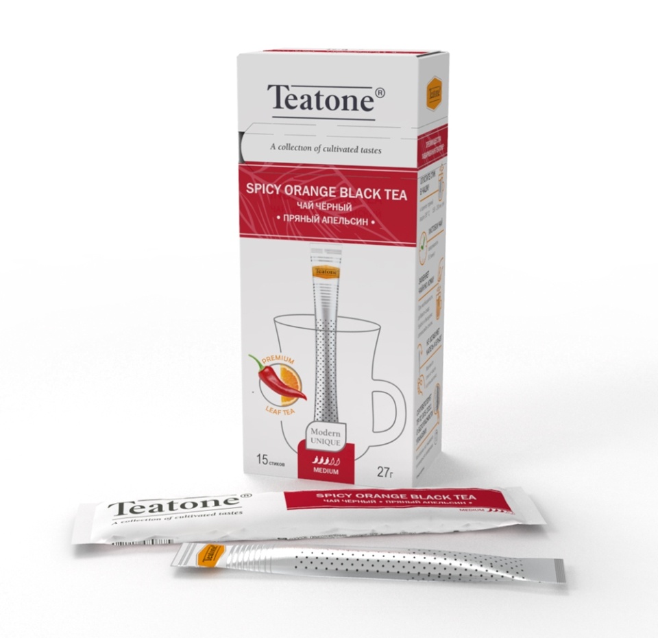

Чай чёрный Teatone Пряный апельсин с апельсином и перцем в стиках 15 шт. x 1.8 г