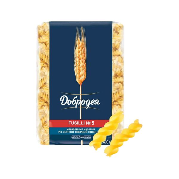 Макаронные изделия Добродея Fusilli №5 грА в/с 400г