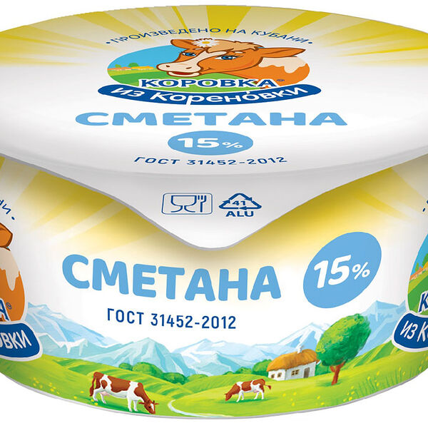 Сметана Коровка из Кореновки 15% 180 г