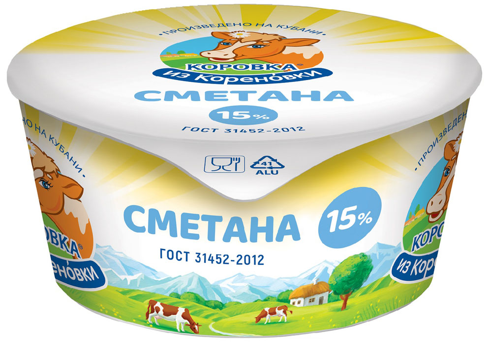 

Сметана Коровка из Кореновки 15% 180 г