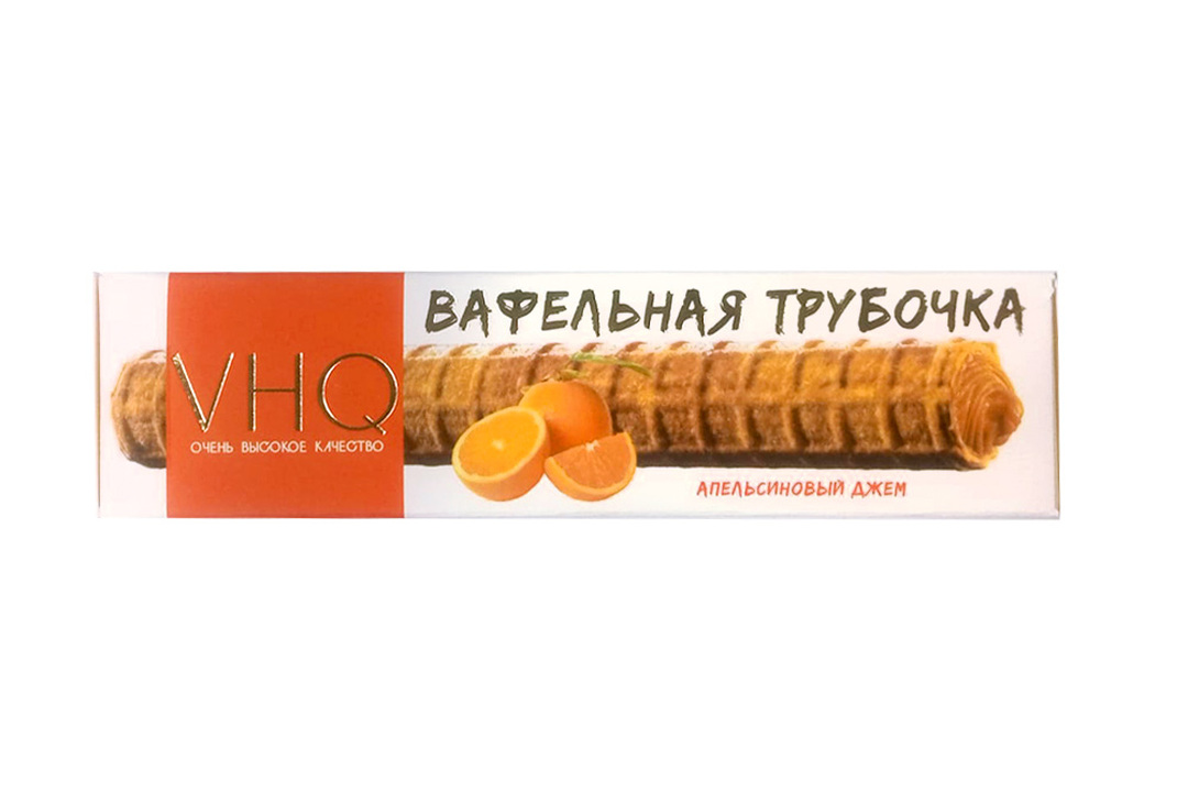 

Трубочка вафельная VHQ с апельсиновым джемом 35 г