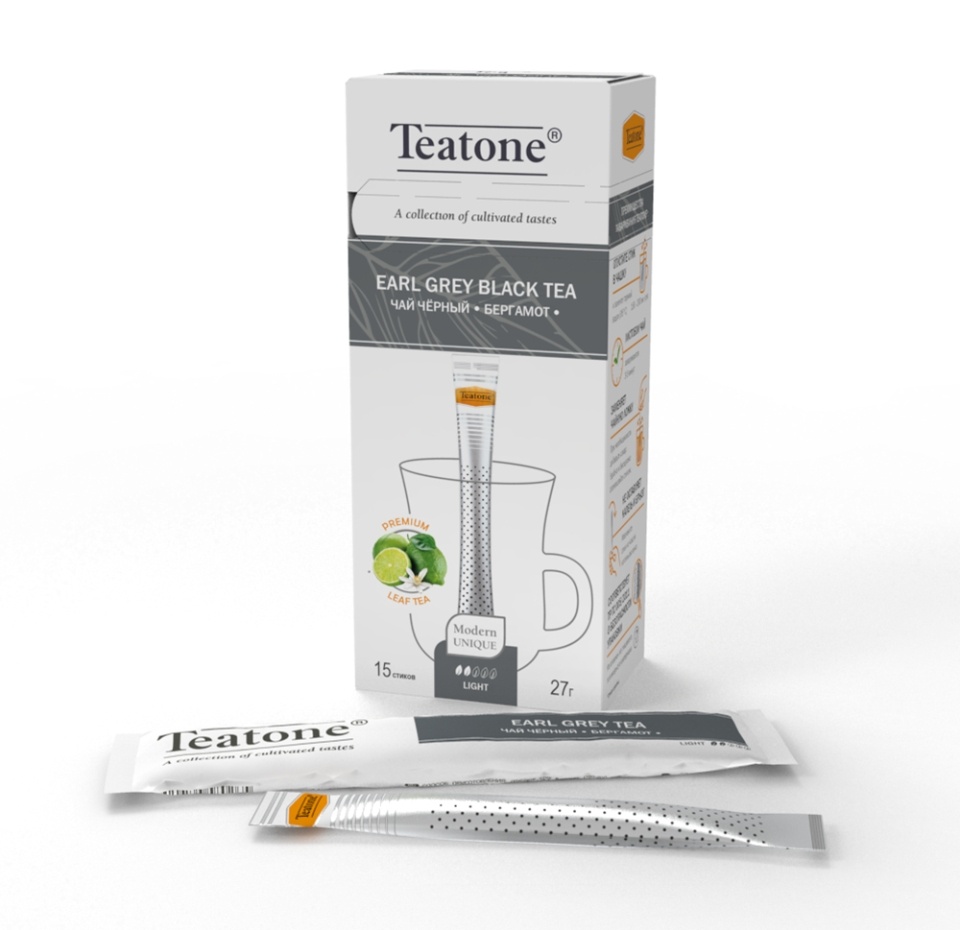 

Чай чёрный Teatone с ароматом бергамота 15 стиков 27 г