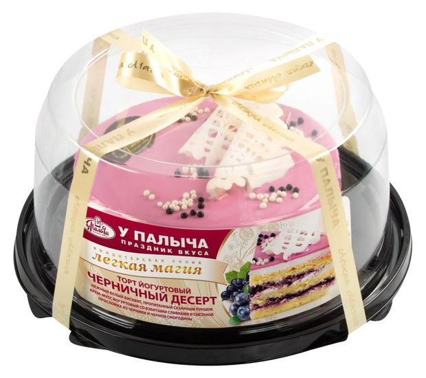 

Торт У Палыча Йогуртовый Черничный Десерт бисквитный 450г