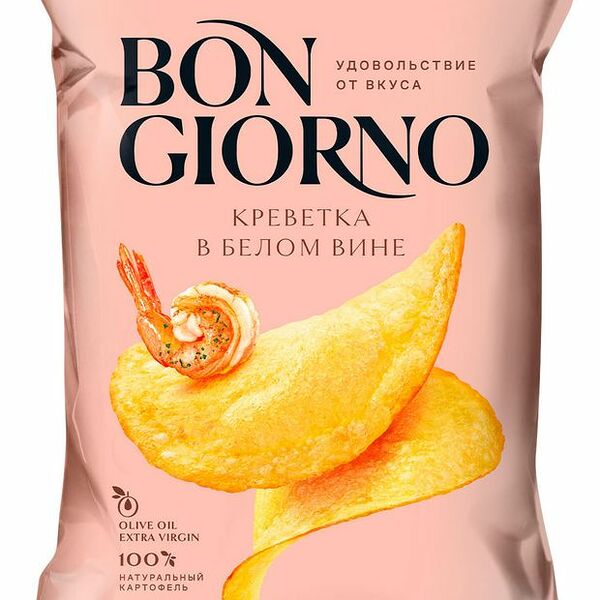 Чипсы Bon Giorno картофельные Креветка в белом вине 80 г
