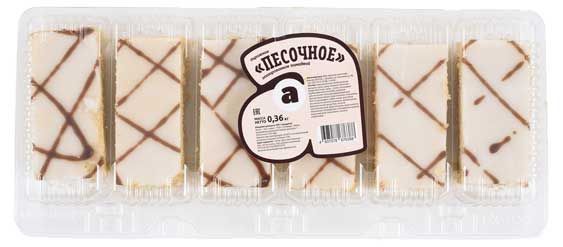 

Пирожное Арзамасский хлеб песочное с глазированной помадкой 360 г