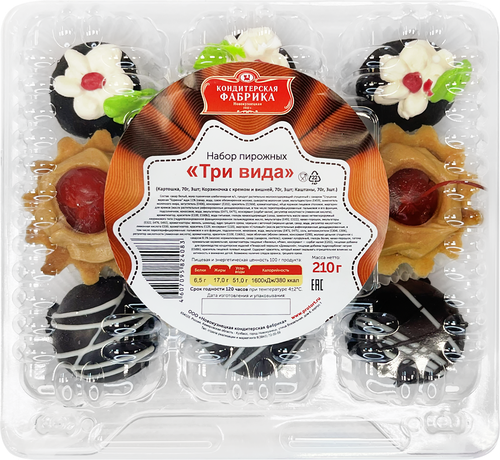 

Набор пирожных Новокузнецкая КФ Три вида 210 г