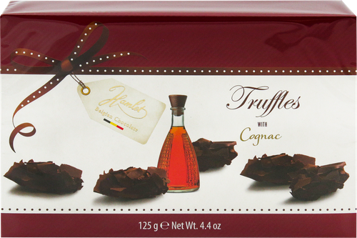 

Трюфели Hamlet Бельгийские в хлопьях темного шоколада с коньяком Remy Martin 125 г