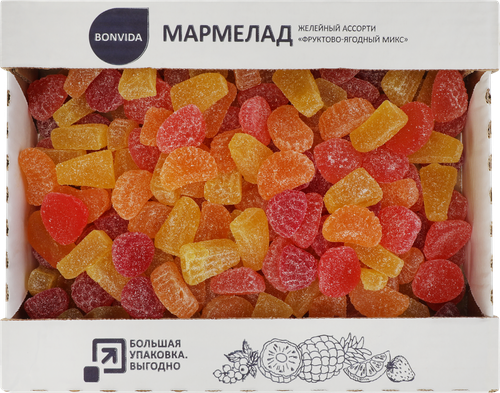 

Мармелад желейный Bonvida Фруктово-ягодный микс 2 кг