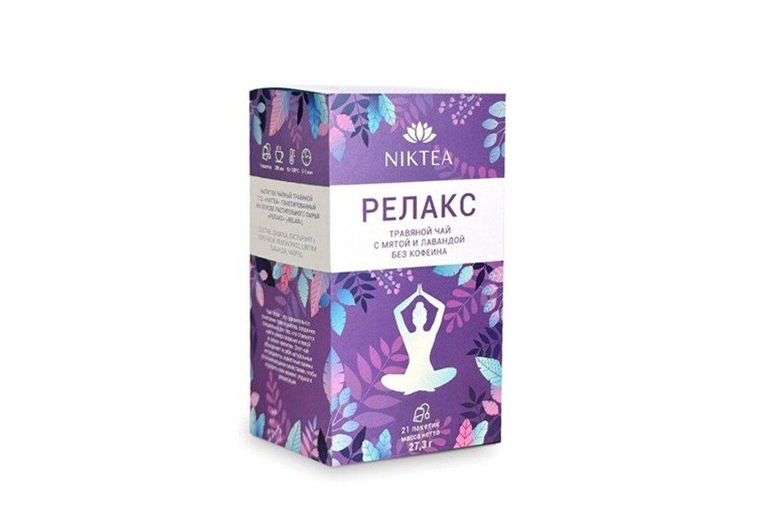 

Чай травяной NIktea Релакс с мятой и лавандой без кофеина 21 пакетик 27.3 г