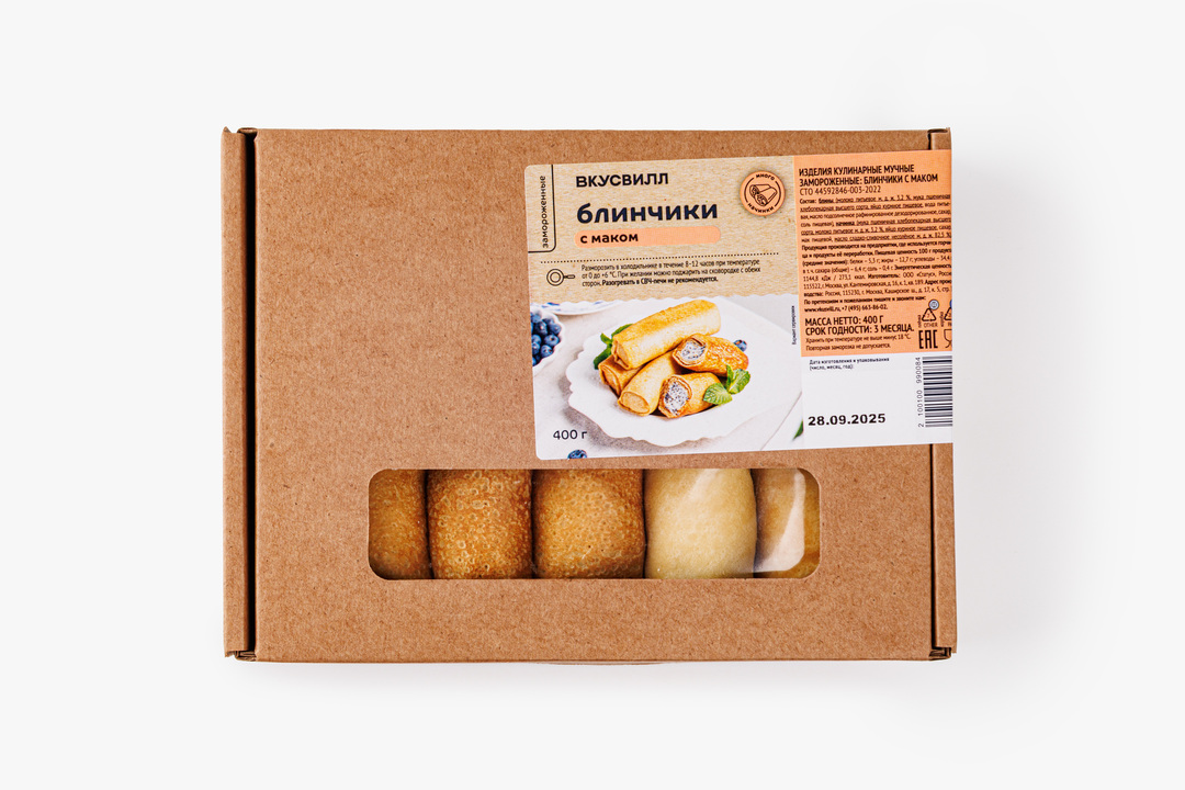 

Блинчики с маком, зам.(Продукт замороженный) 325 г