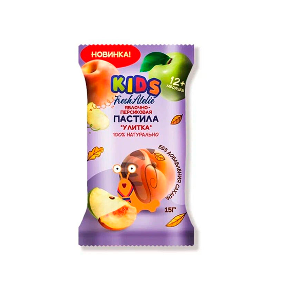 

Пастила Fresh Atelie улитка яблочная с персиком 15 г