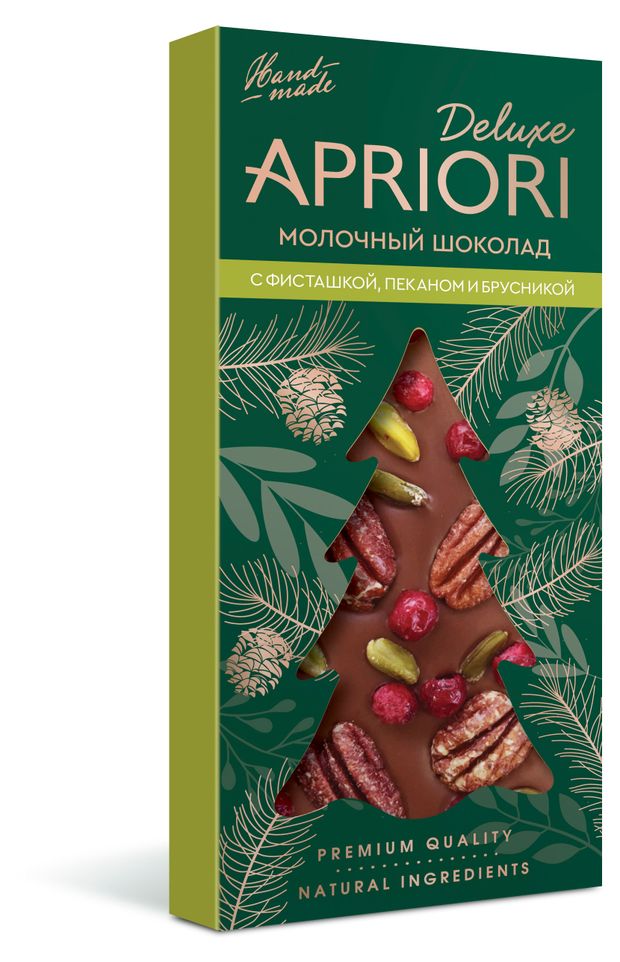

Молочный шоколад Apriori с фисташкой, пеканом и брусникой 85 г