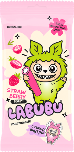 

Жевательный мармелад Labubu Карандаш кислая клубника 75 г