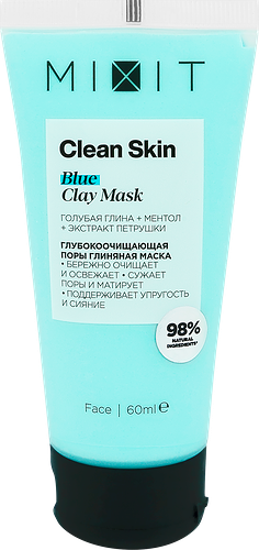 Маска Mixit Clean Skin Blue Clay Mask Глубокоочищающая поры глиняная 60 мл