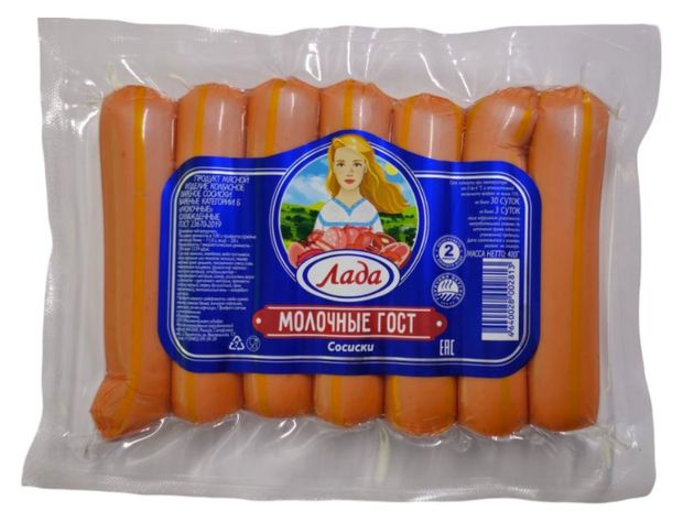 

Сосиски Лада Молочные 400 г