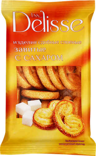 

Изделия сдобные слоеные Delisse завитые с сахаром 180 г