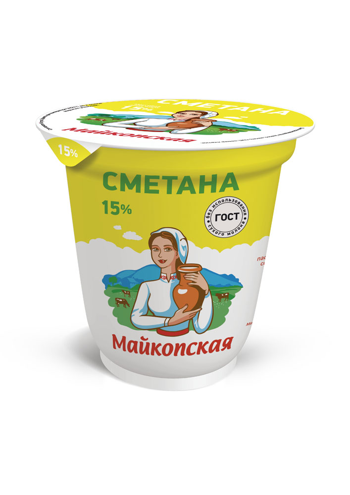 

Сметана Майкопская Молочная Продукция 15% 300 г