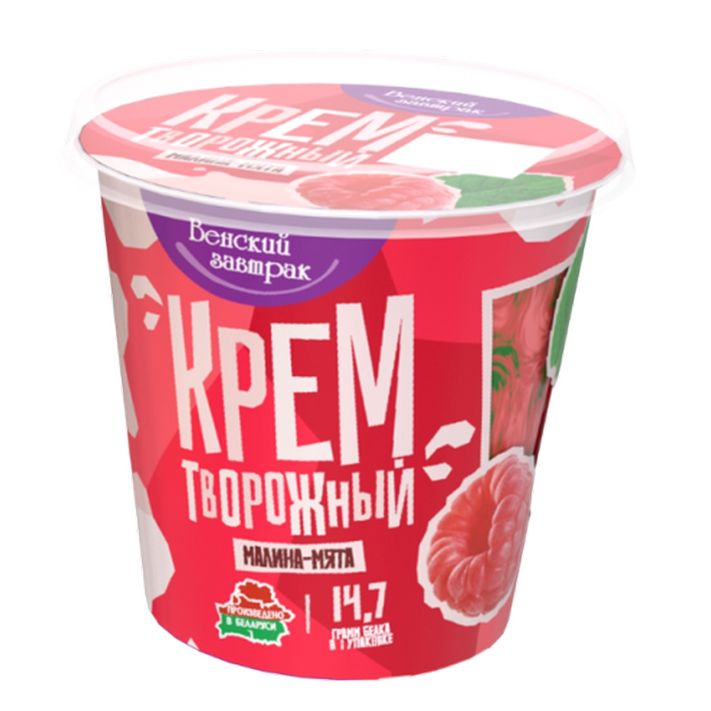 

Крем творожный Венский Завтрак малина и мята 4.5% 150 г