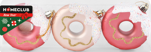 

Набор елочных украшений Homeclub Пончики 8.5 см 3 шт. Арт. EG01-PE3A-8503M178