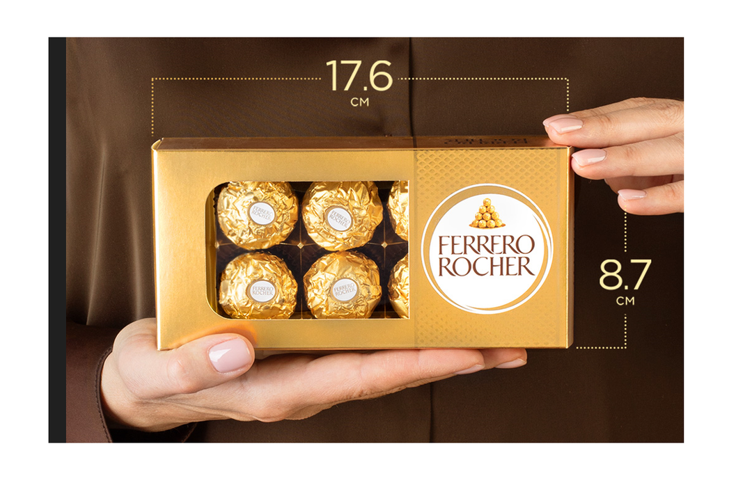 

Конфеты в коробке Ferrero Rocher из молочного шоколада с начинкой из крема и лесного ореха 75 г