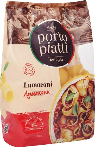 

Макароны Porto Piatti Лумакони группа А высший сорт 400 г