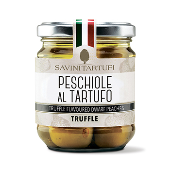 

Мини персики Savini Tartufi консервированные с черным трюфелем 175 г
