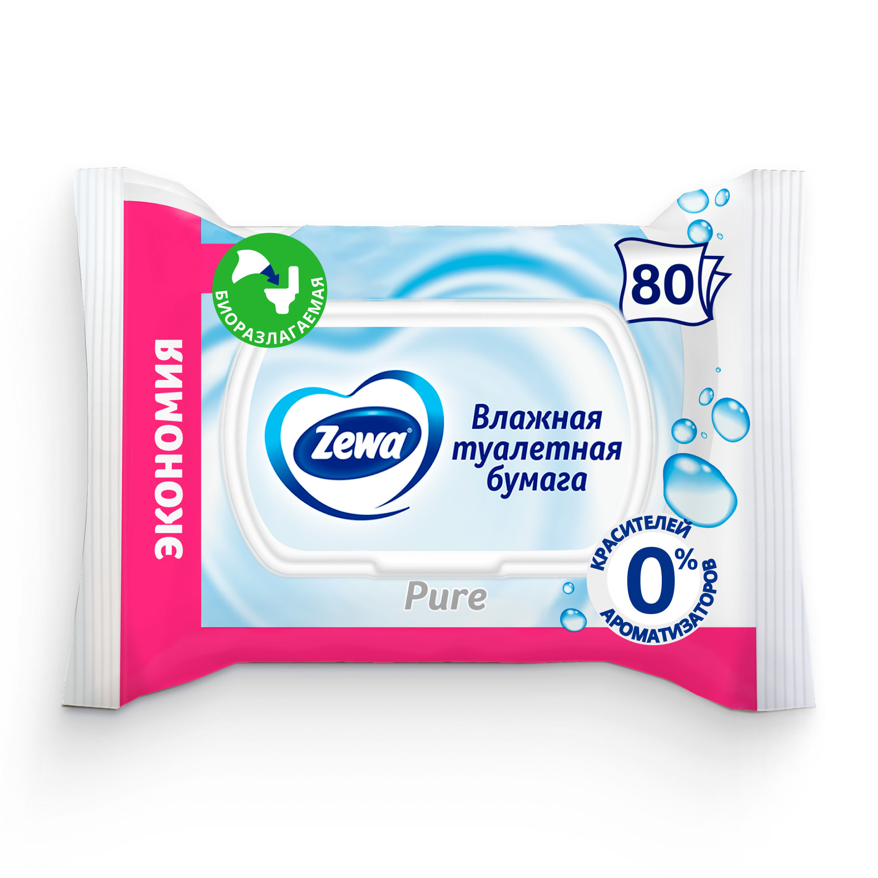 

Влажная туалетная бумага Zewa Pure Без аромата 80 шт.