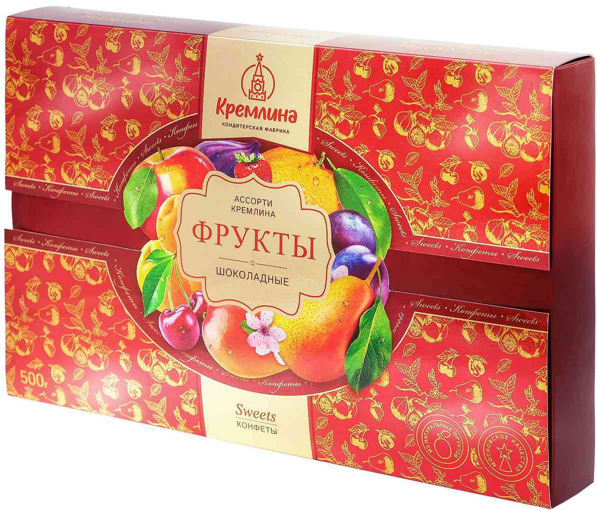 

Конфеты Кремлина Ассорти Фрукты шоколадные 500 г дизайн в ассортименте