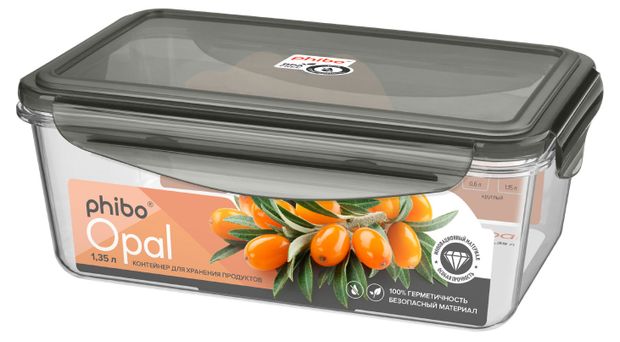 

Контейнер для продуктов Phibo Opal герметичный, 1.35 л