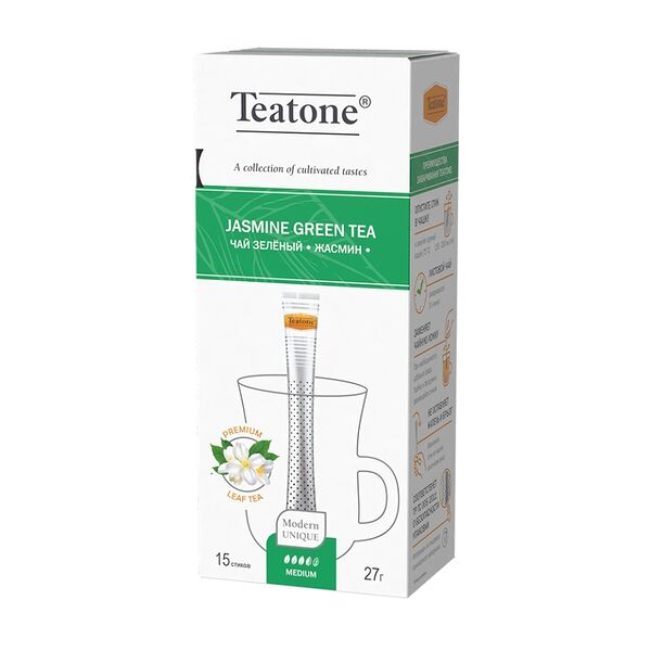 Чай зеленый Teatone Jasmine в стиках, 15 шт
