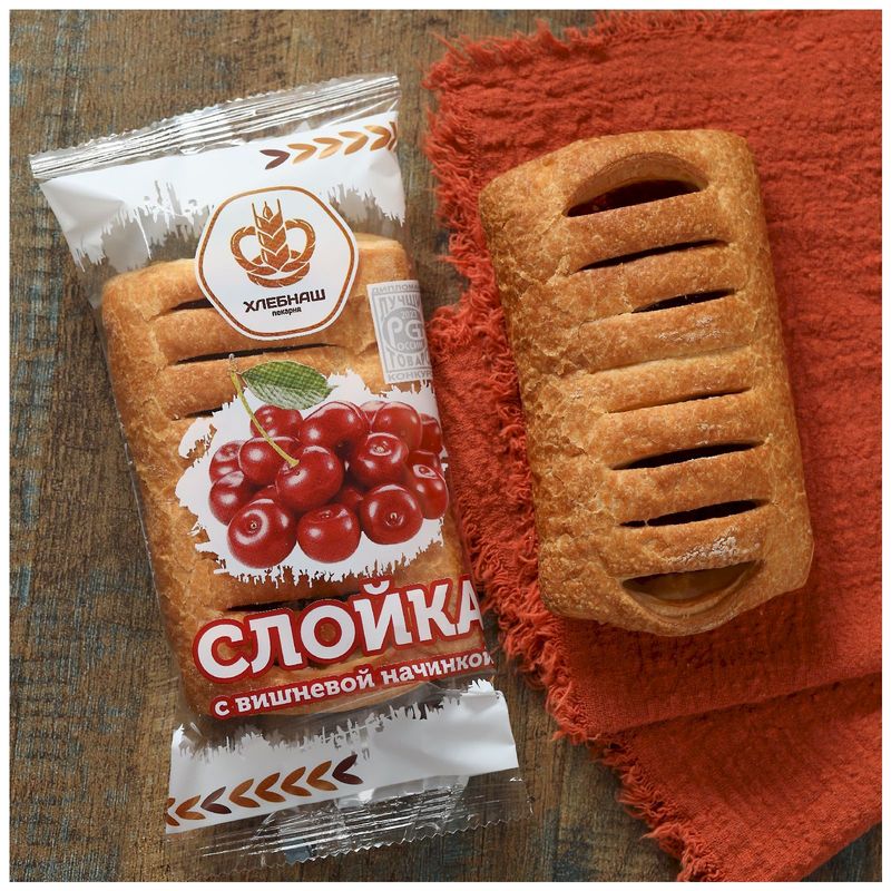 

Слойка Хлебнаш с вишневой начинкой 80 г