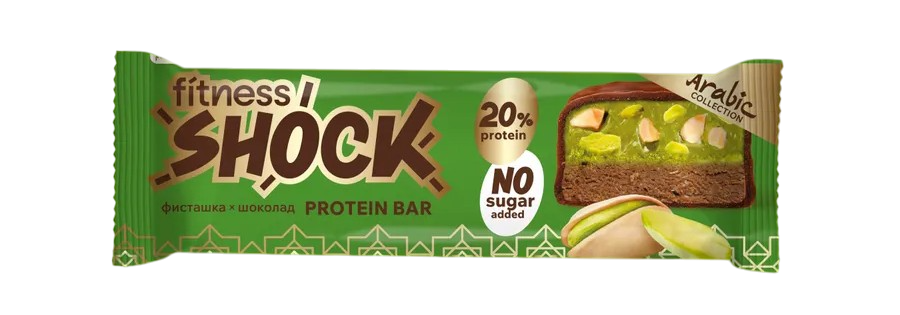 

Батончик протеиновый FitnesShock глазированный Фисташка, шоколад 50 г