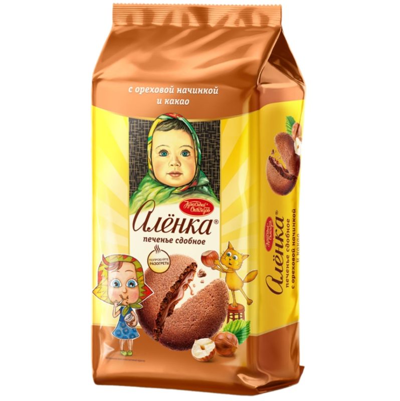 

Печенье Алёнка сдобное с ореховой начинкой и какао 200 г