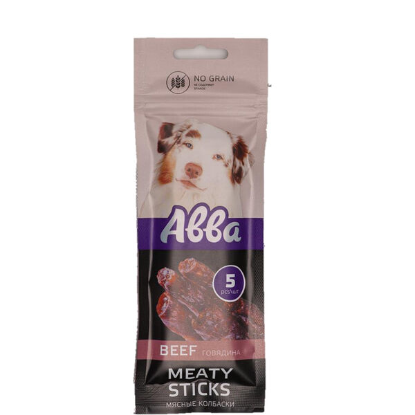 Лакомство Abba Мясные колбаски с говядиной для собак всех пород 5 шт. 50 г