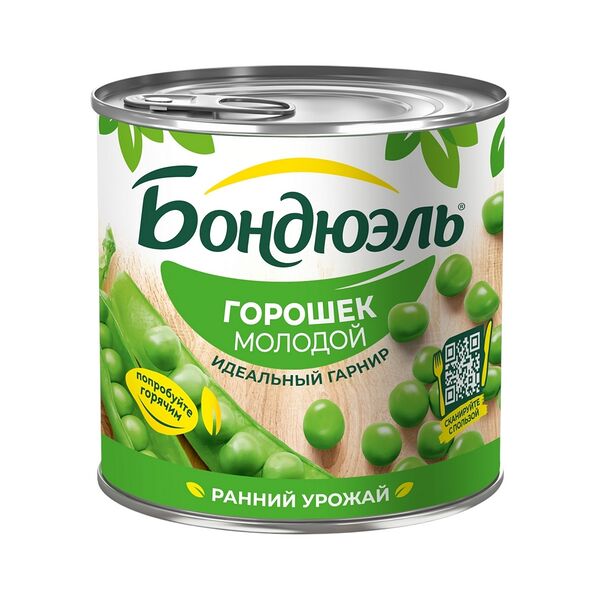 Горошек зеленый Молодой 400г Bonduelle