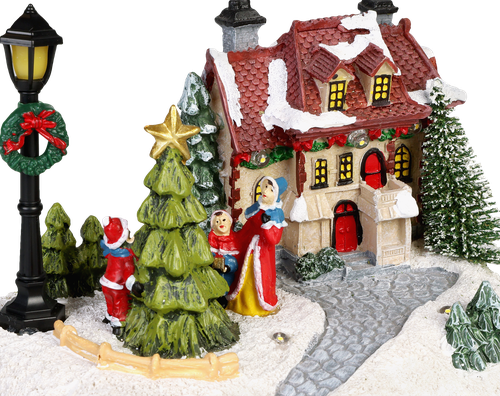 

Фигура светодиодная Homeclub Рождественский дом 6LED-ламп 17.5 см теплый белый на батарейках IP20