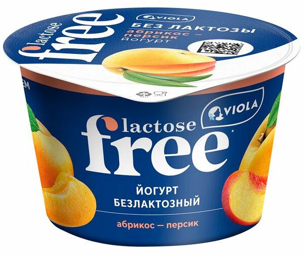 Йогурт безлактозный Viola Lactose Free Абрикос-персик 2.7% 180 г