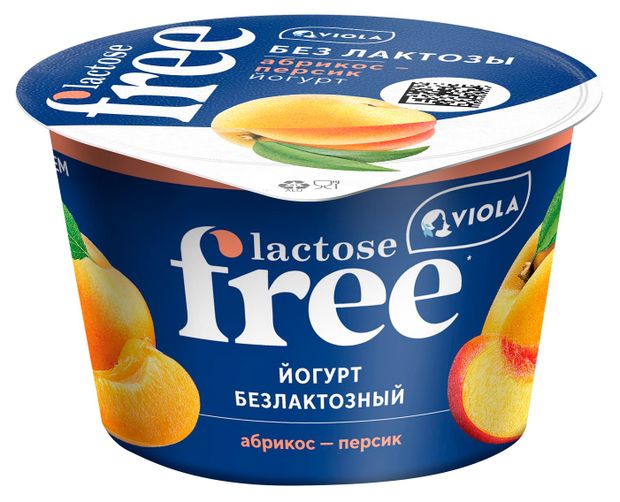 

Йогурт безлактозный Viola Lactose Free Абрикос-персик 2.7% 180 г