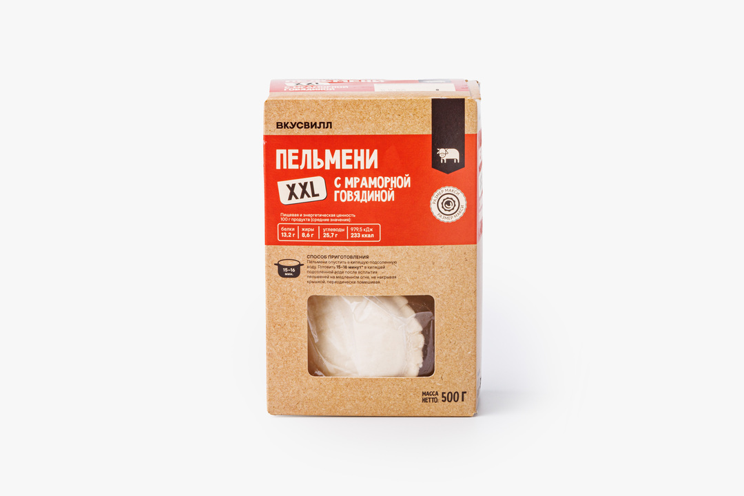 

Пельмени ВкусВилл XXL с мраморной говядиной 500 г