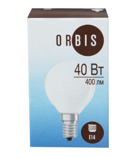 

Лампа накаливания Orbis Шар 40W Е14 матовая