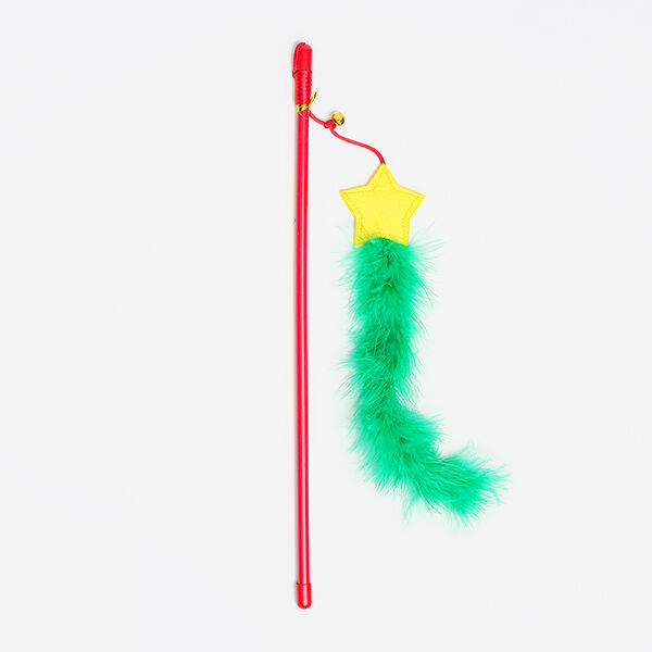 Игрушка-дразнилка для кошек Rurri Звездочка, длина игрушки 27 см, длина палки 36.5 см