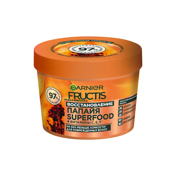 Маска для волос Garnier Fructis Superfood Папайя для поврежденных волос 390 мл