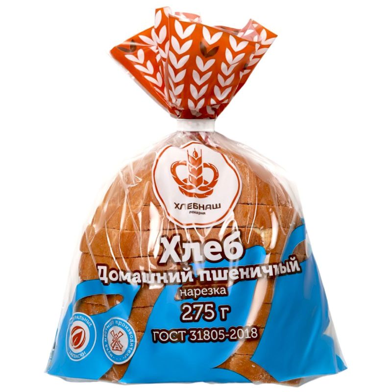 

Хлеб Хлебнаш Домашний пшеничный нарезка 275 г