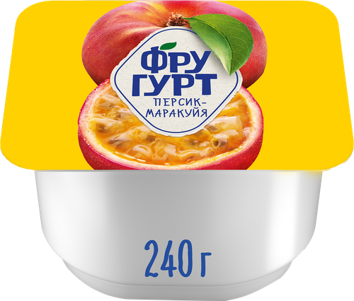 

Йогурт вязкий густой Фругурт Персик-маракуйя 2% 240 г