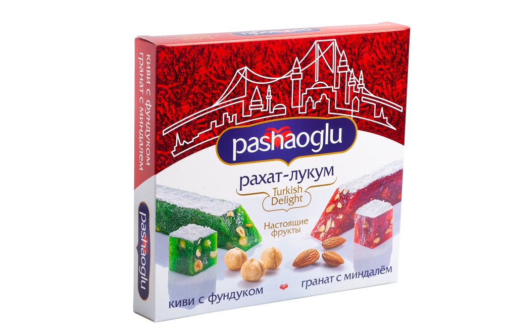 

Рахат-лукум Pashaoglu гранат с миндалем и киви с фундуком 300 г