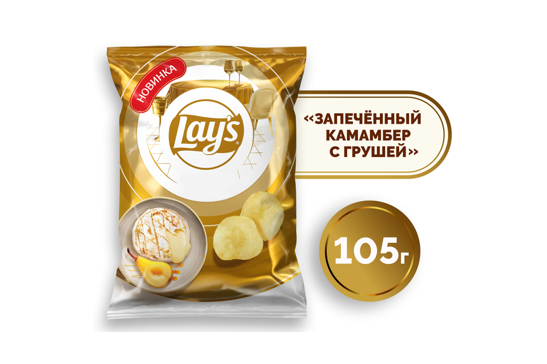 

Картофельные чипсы Lay's со вкусом Запечённого камамбера с грушей 105 г