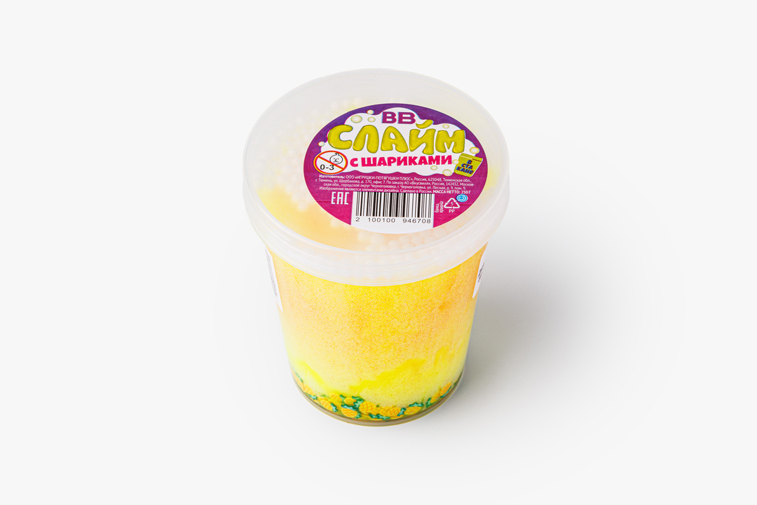 

Слайм ВкусВилл с шариками в стакане 1 шт. цвет в ассортименте